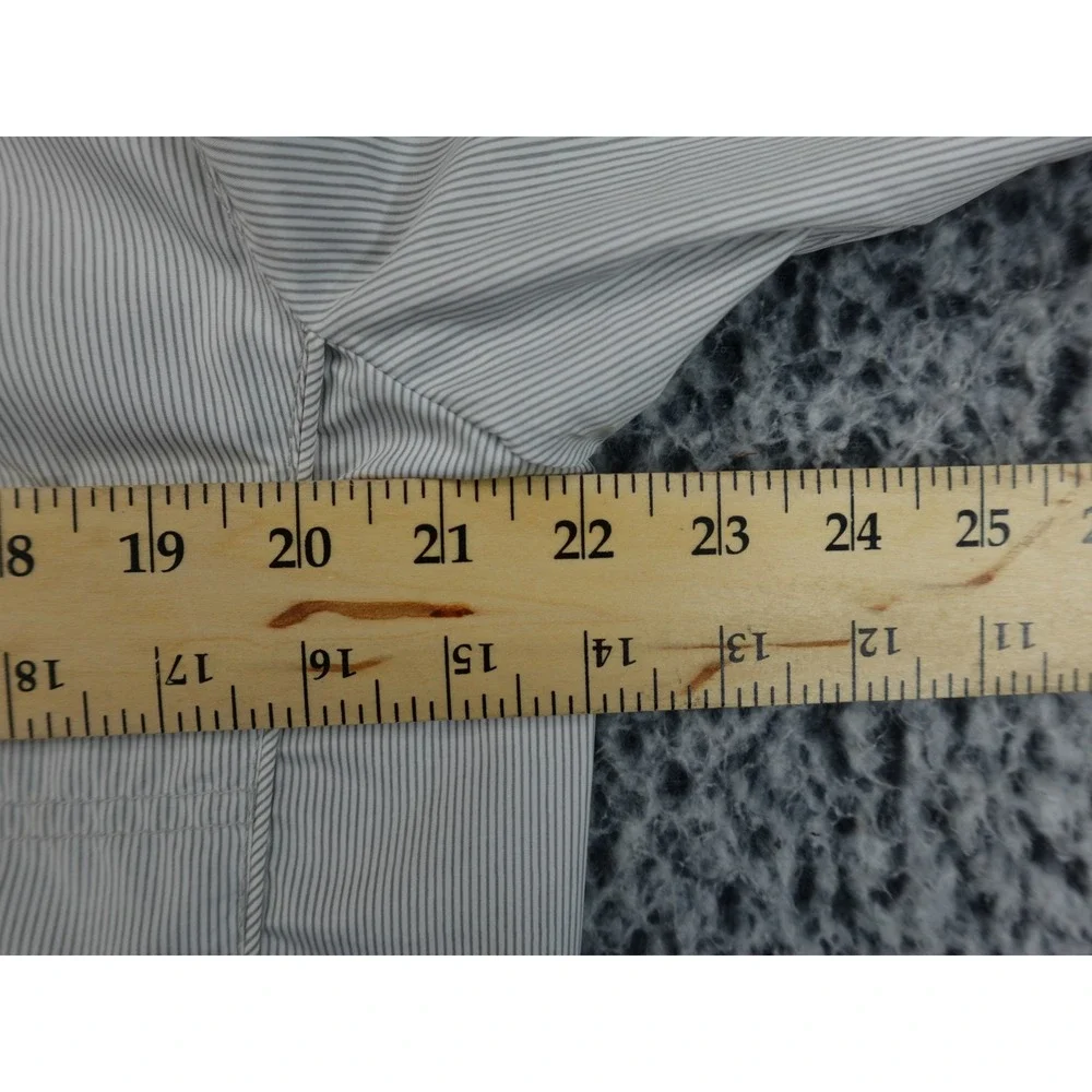 Koton Bomber Jacket Mens S Grey White Micro Stripe Zip Up Mock‎ Neck Good
